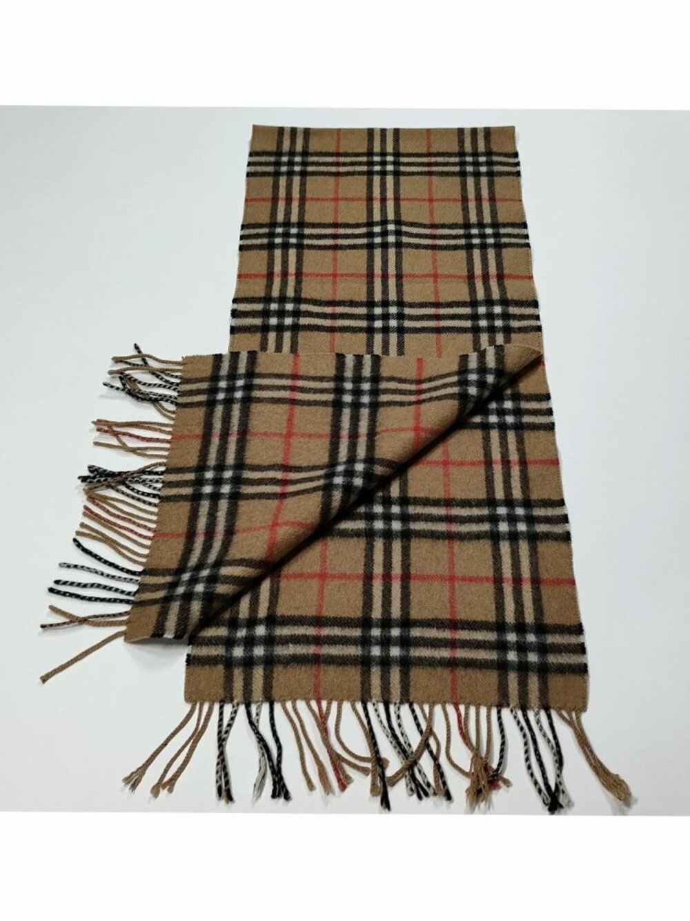 Authentic Burberry Classic Check Cashmere Scarf Beige - Picture 3 of 10